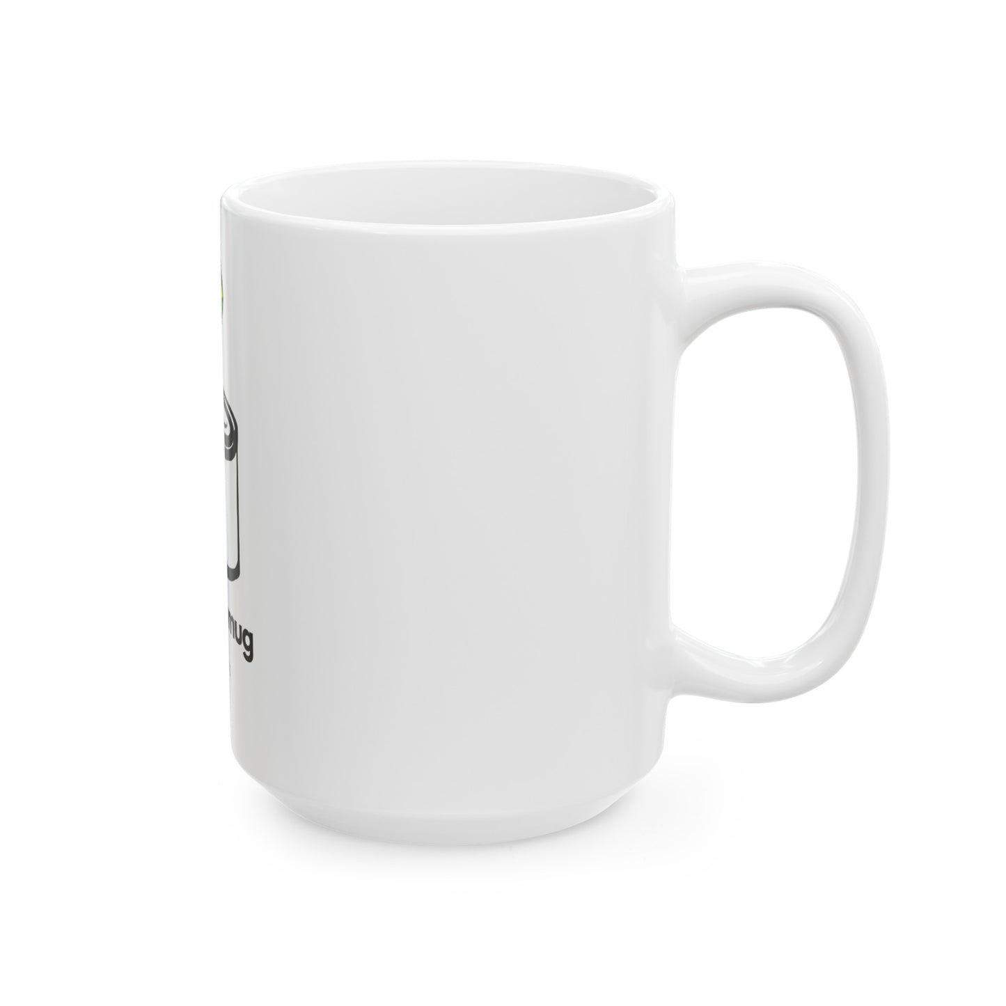 Clock this Mug white ceramic coffee mug with rainbow coffee steam