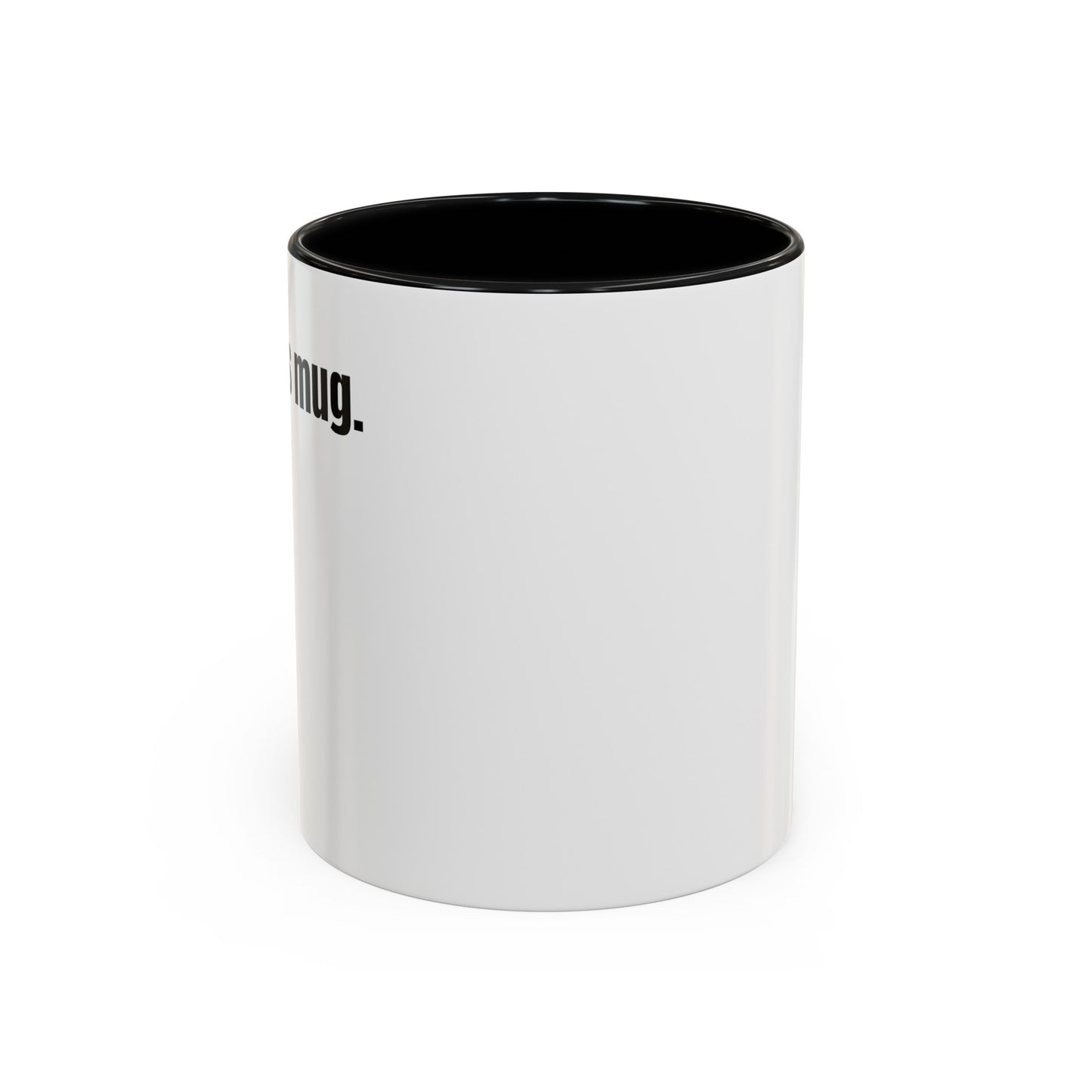 "clock this mug" white ceramic mug with black handle