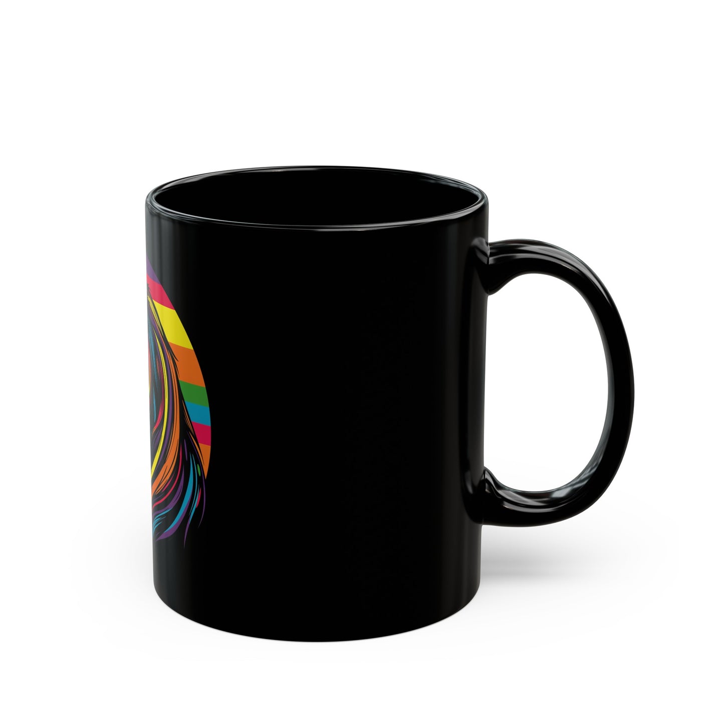 Rainbow Unicorn coffee mug in black